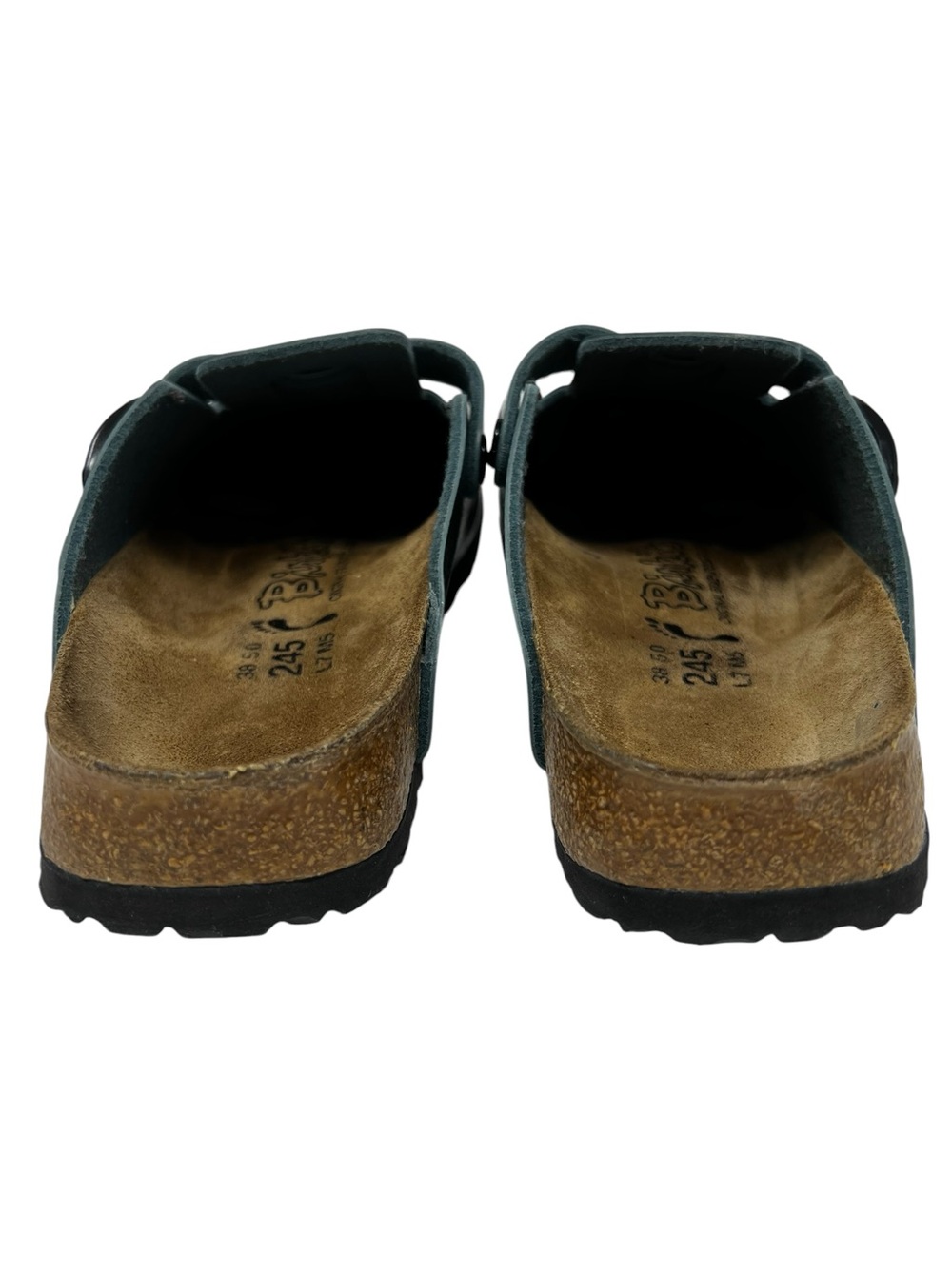 Birkenstock Teal Textured Slip-On Clog with Black Buckle Birkis - Picture 6 of 9